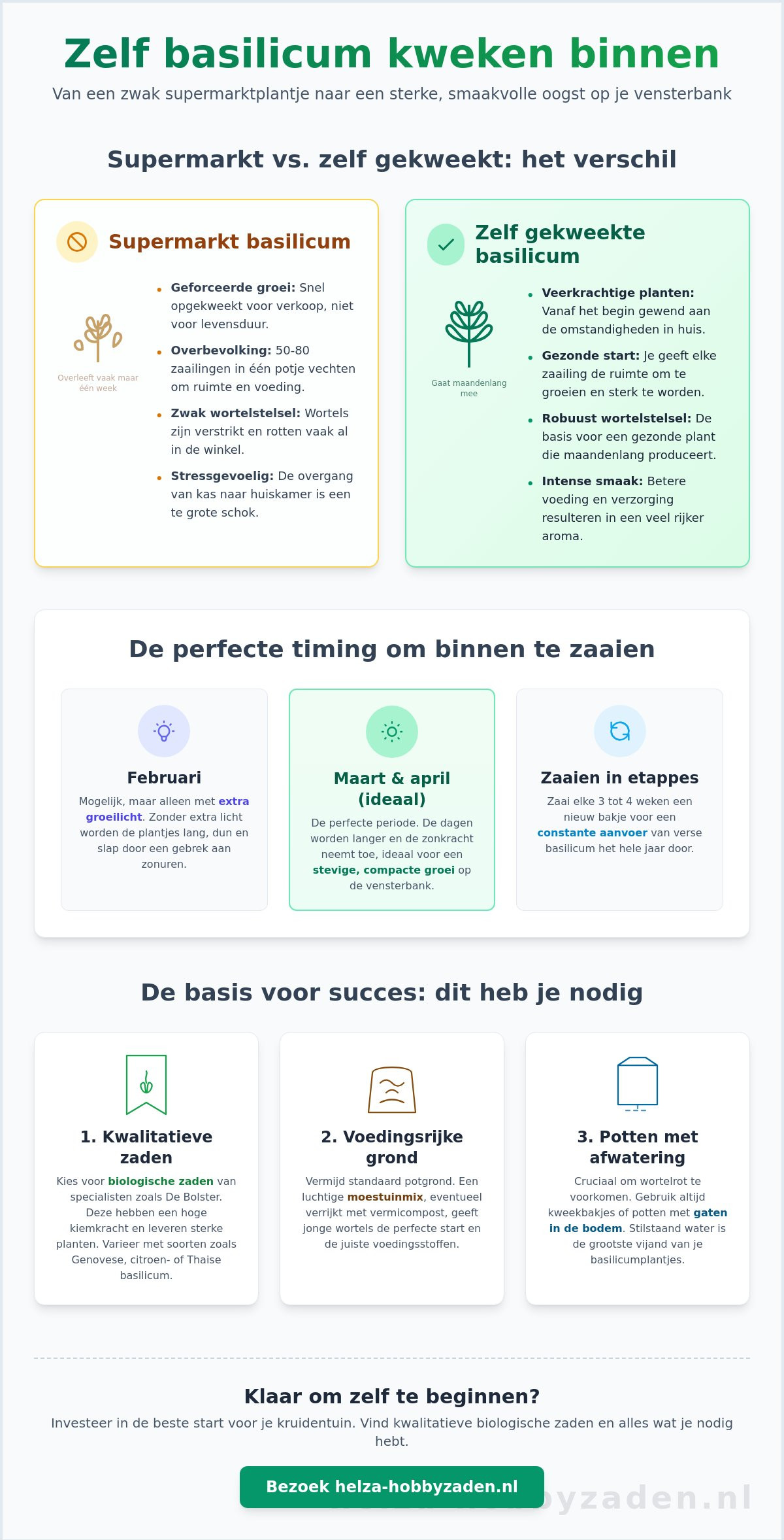 Basilicum zaaien binnen: de complete gids voor een succesvolle kruidentuin in 2026